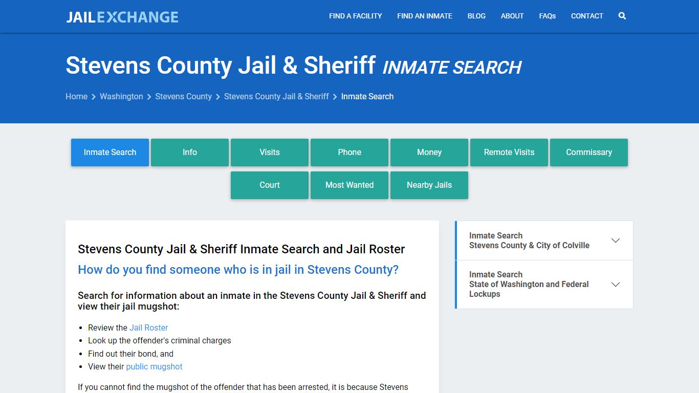 Stevens County Jail & Sheriff Inmate Search - Jail Exchange